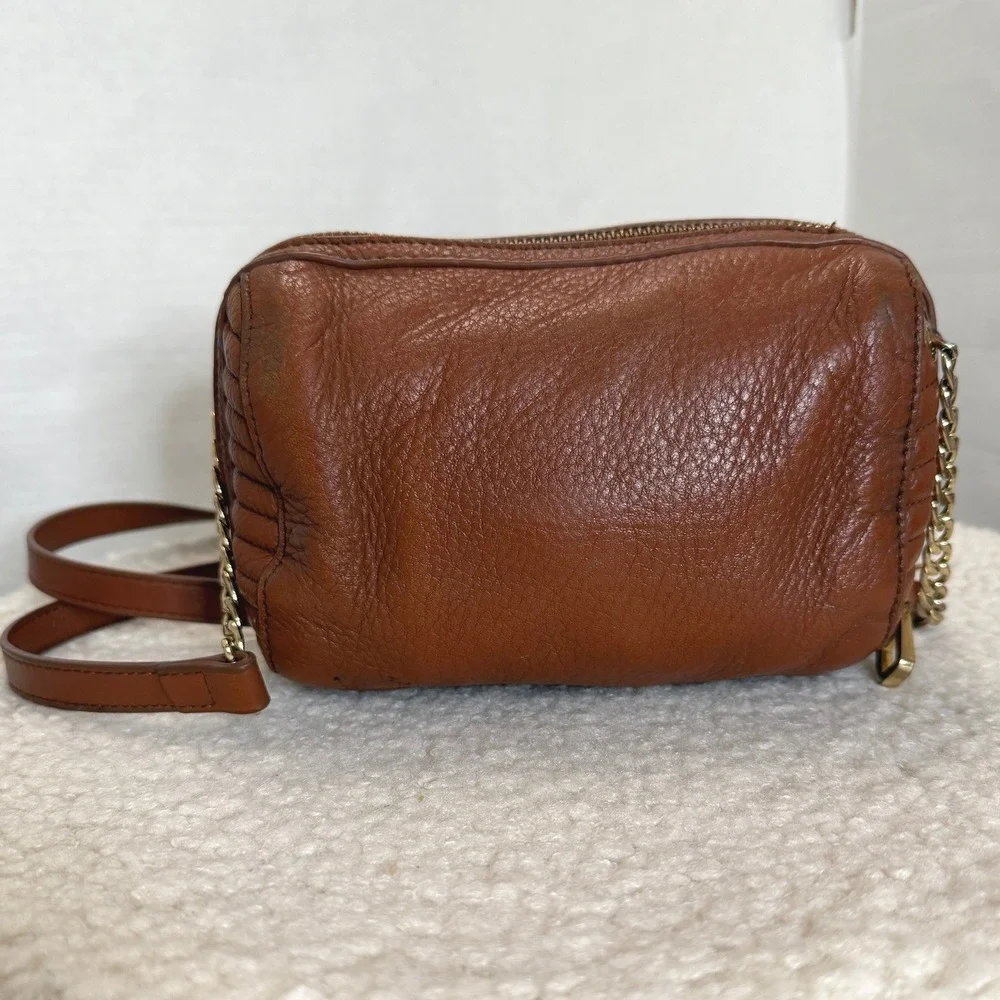 Juicy Couture Brown Leather Crossbody Bag Heart Padlock Leopard Print Lining - Picture 12 of 15